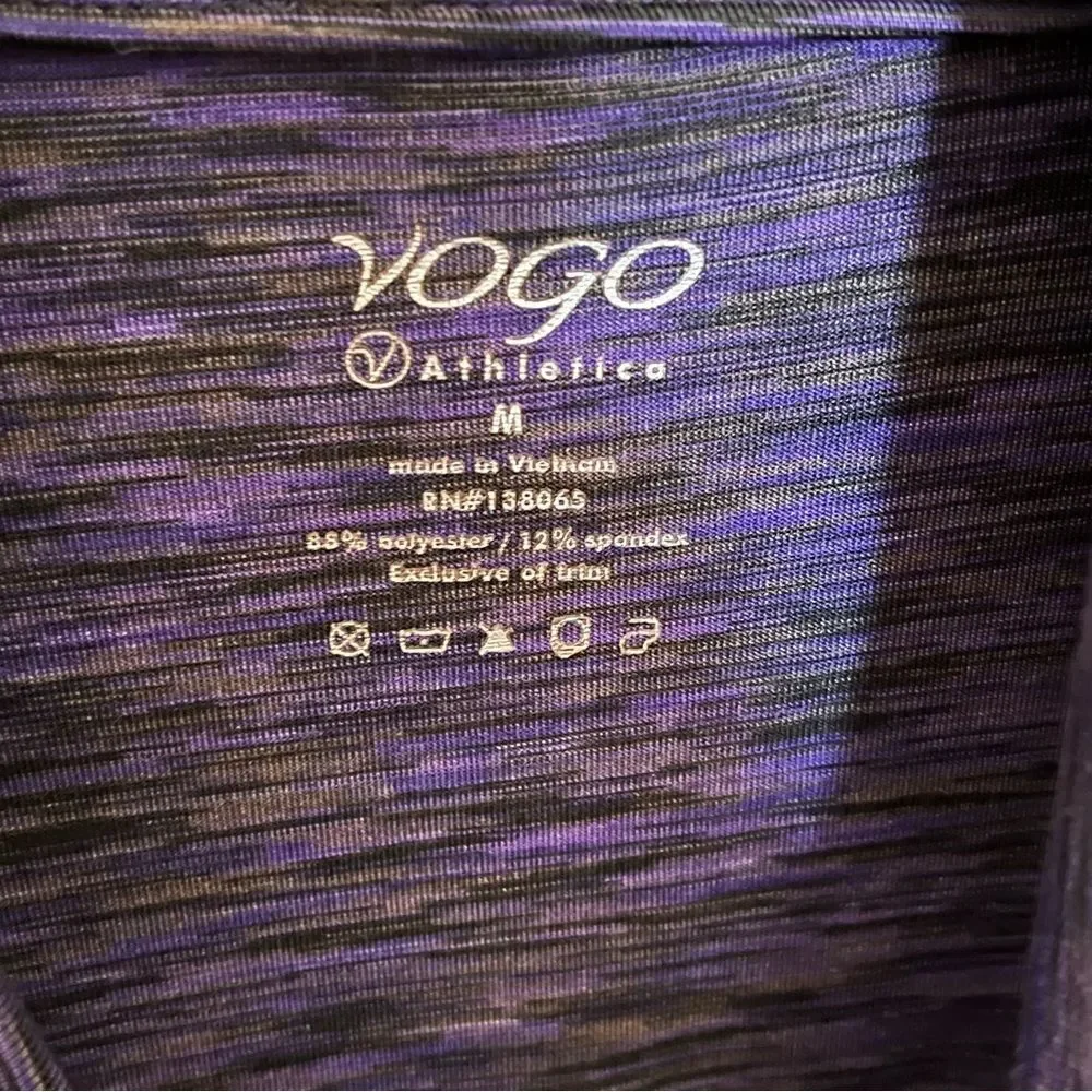 VOGO Athletica Purple And Black Full-Zip Lightweight Active Jacket Size Medium